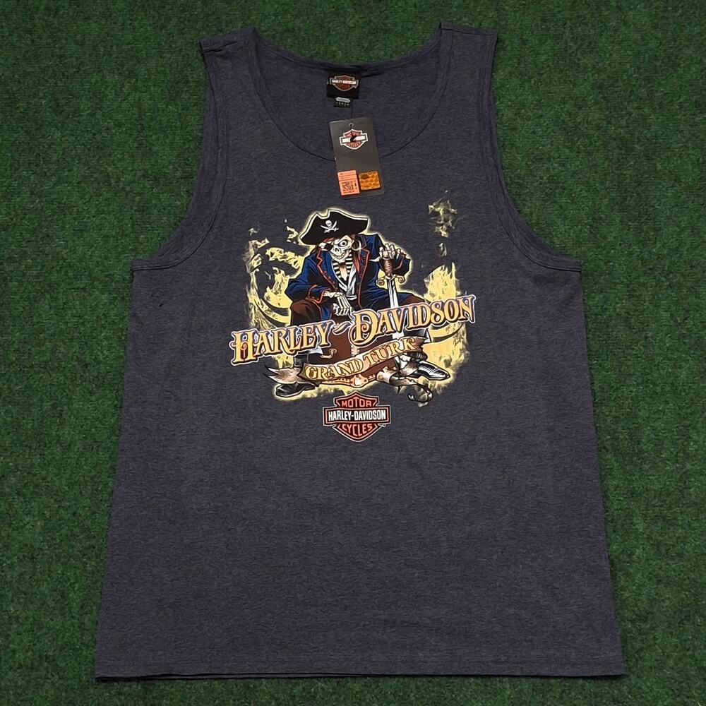 Harley Davidson Nassau Bahamas Sleeveless T-shirt Men's Size L Dual Graphics